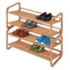 Bamboo Modern 2-Shelf Stackable Shoe Rack - Holds up to 8 Pair of Shoes