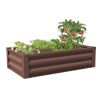 Brown Powder Coated Metal Raised Garden Bed Planter Made In USA