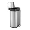 13 Gallon Brushed Stainless Steel Kitchen Trash Can with Step Open Lid