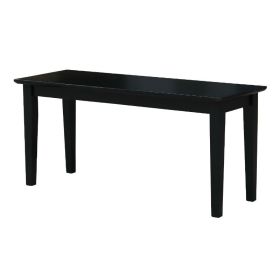 Solid Wood Entryway Accent Bench in Black Finish