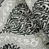 California King size 5-Piece Black White Damask Comforter Set