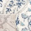 5' x 7' Coastal Blue Grey Damask Indoor Area Rug