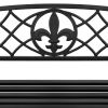 Farmhouse Black Sturdy 2 Seat Porch Swing Bench Scroll Accents