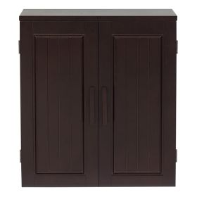 Dark Birch Wood Finish Bathroom Wall Cabinet