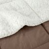 King Plush Microfiber Reversible Comforter Set in Chocolate