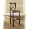 Set of 2 - X-Back 30-inch Solid Wood Barstool in Mahogany Finish