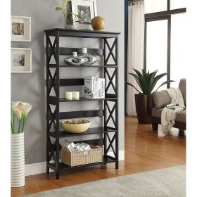 Glossy Black 5-Shelf Bookcase