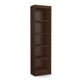 Chocolate Brown Wood Finish 71-inch Tall 5-Shelf Bookcase