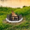 Deer Print Hexagon Portable Folding Steel Mesh Fire Pit w/ Carry Case