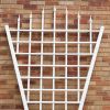 7.75 Ft Fan Shaped Garden Trellis with Pointed Finals in White Vinyl