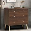 Espresso Modern FarmHome 4 Drawer Easy Glide Storage Dresser