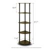 5-Tier Corner Display Shelf Bookcase in Espresso & Black