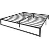 King Size 14 Inch Black Metal Steel Slat Platform Bed