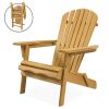 All Weather Adirondack Large Foldable Chair Natural Finish