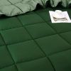 Full/Queen Traditional Microfiber Reversible 3 Piece Comforter Set in Green