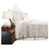 Full / Queen 100% Cotton Quilt Set Ruffled Multi-color Stripes