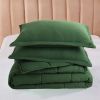 Twin Size Green 3 Piece Microfiber Reversible Comforter Set