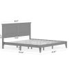 King Traditional Solid Oak Wooden Platform Bed Frame with Headboard in Grey