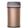 Gold Copper 13-Gallon Stainless Steel Kitchen Trash Can with Motion Sensor Lid