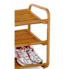 3-Tier Bamboo Shoe Rack Shelf  - Holds 9-12 Pairs of Shoes