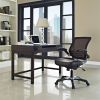 Modern Brown Mesh Back Ergonomic Office Chair  with Flip-up Arms