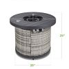 50,000 BTU Grey Wicker Round LP Gas Propane Fire Pit w/ Faux Wood Tabletop and Cover