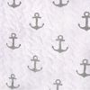 King 3 Piece Nautical Striped Anchors Reversible Microfiber Quilt Set Grey