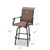 Set of 2 Brown All-Weather Mesh Swivel Barstools