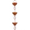 Pure Copper 8.5-Ft Rain Chain with 13 Hammered Funnel Shape Cups