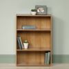 Modern 3-Shelf Bookcase with 2 Adjustable Shelves in Oak Wood Finish