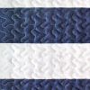 King 3 Piece Nautical Striped Anchors Reversible Microfiber Quilt Set Navy