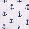 King 3 Piece Nautical Striped Anchors Reversible Microfiber Quilt Set Navy