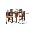 Casual 5-Piece Dining Set with Microfiber Padded Counter Height Stools