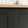 FarmHouse Black Oak Drawer and Garment Rod Wardrobe Armoire