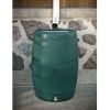 Green 50-Gallon Rain Barrel in UV Resistant Plastic w/ Brass Spigot