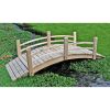 5-Ft Cedar Wood Garden Bridge with Railings in Natural Finish