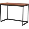 Compact Modern Home Office Laptop Computer Desk Table Metal Frame Wood Top