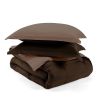 Full/Queen 3-Piece Microfiber Reversible Comforter Set in Taupe Brown