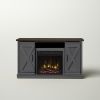 FarmHouse Rustic Grey/Espresso TV Entertainment Electric Fireplace