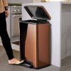 Stainless Steel 13-Gallon Kitchen Trash Can with Step Lid in Copper Bronze