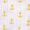 King 3 Piece Nautical Striped Anchors Reversible Microfiber Quilt Set Yellow