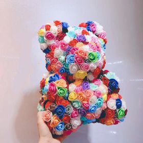 Rose Bear Eternal Rose Bear Creative Ornaments (Option: Colorful-40cm-No gift box)