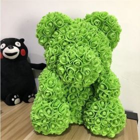 Rose Bear Eternal Rose Bear Creative Ornaments (Option: Green-40cm-No gift box)