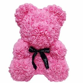 Rose Bear Eternal Rose Bear Creative Ornaments (Option: Pink-40cm-No gift box)