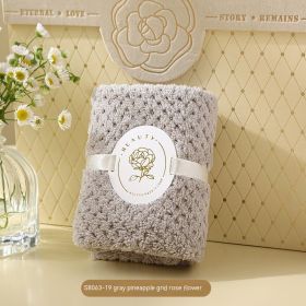 Household Fashion Personalized Gift Towel (Option: Gray Pineapple Lattice Rose-30X30cm)