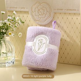 Household Fashion Personalized Gift Towel (Option: Light Purple Tulip-30X30cm)