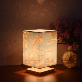 New Chinese Retro Style Bedside Night Light Warm (Option: Apricot blossom-Power switch button-220V US)