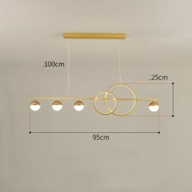 Rectangular Table Lamp Creative New Dining Room Bar Simple Modern Chandelier (Option: Gold 95CM-White light)