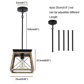 American Style Pendant Vintage Industrial Style Clothing Store Iron Art Lamp (Option: Wood grain boom)