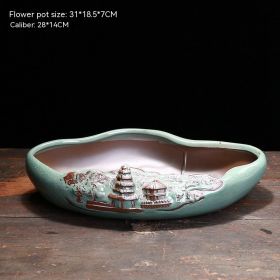 Special Basin Rockery Base Basin (Option: MY036 Ge Kiln Flowerpot)